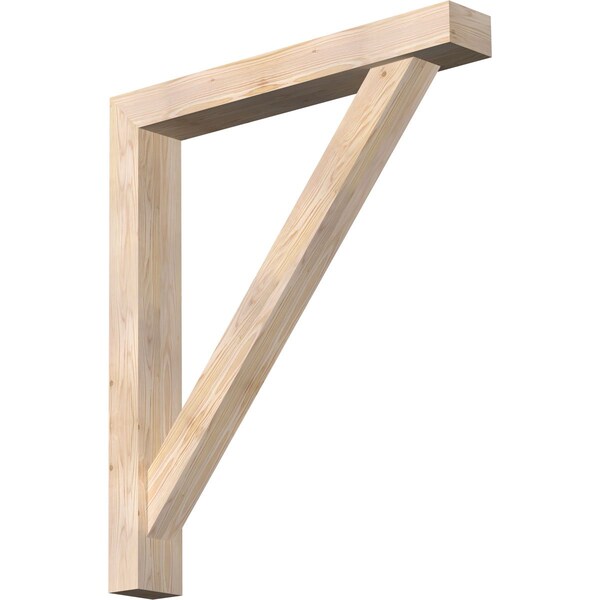 Ekena Millwork Traditional Block Smooth Bracket w/ Offset Brace, Douglas Fir, 5 1/2"W x 38"D x 44"H BKT0604X38X44TRA05SDF - main